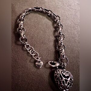 Brighton Silver Bracelet with Heart Pendant